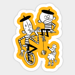 French mimes Sticker